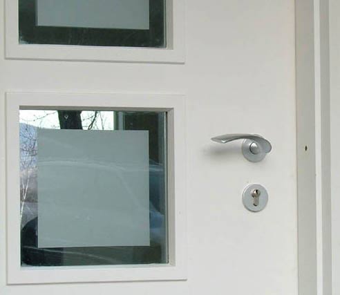 Entrance Door with Sandblasted Glass