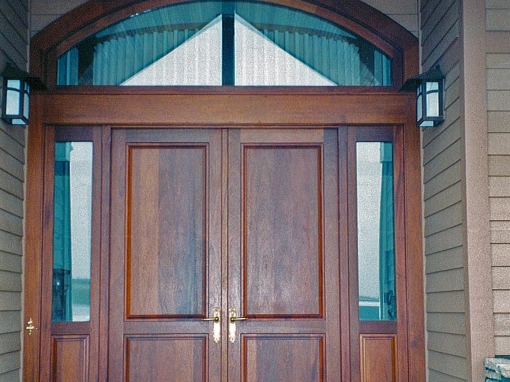 Entrance Door with Sidelites and Arched Transom